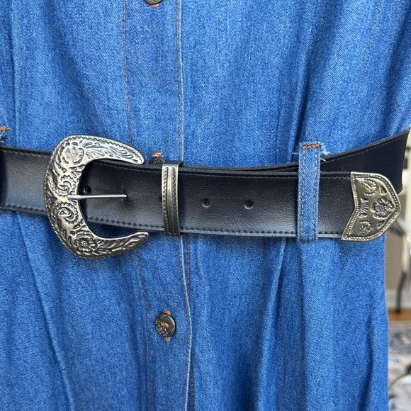 Chorus Blue Denim Western Long Sleeve Dress Size 10 - Picture 7 of 7